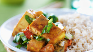 Vegetarian Tofu with brown rice