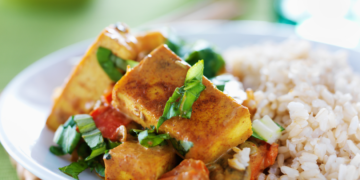 Vegetarian Tofu with brown rice